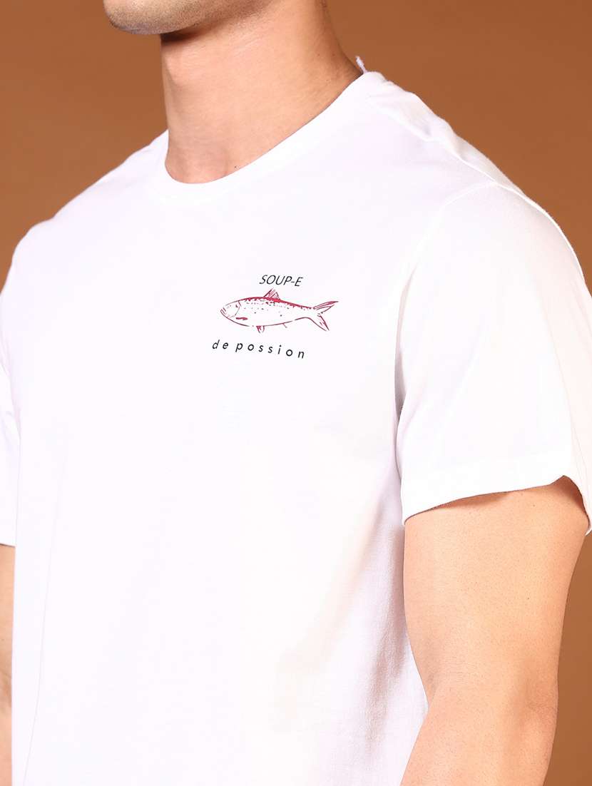 men front & back print round neck regular fit t-shirt - 21690815 -  Standard Image - 3