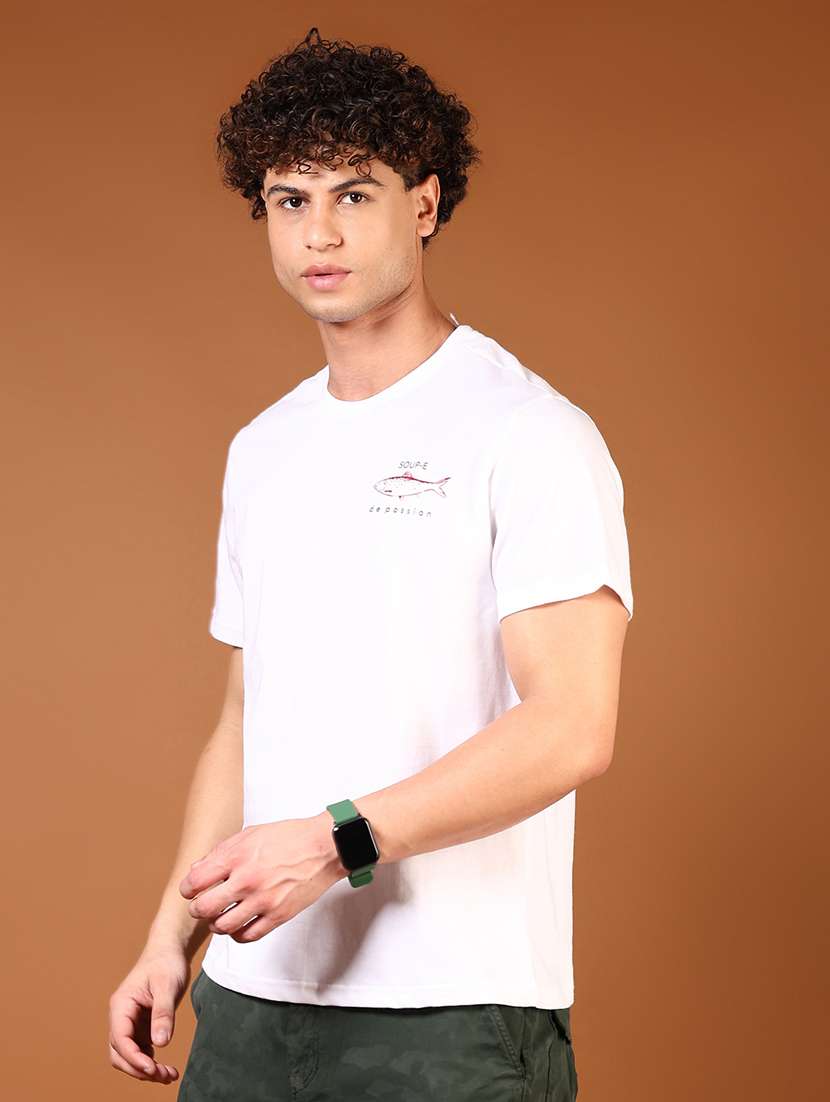 men front & back print round neck regular fit t-shirt - 21690815 -  Standard Image - 5