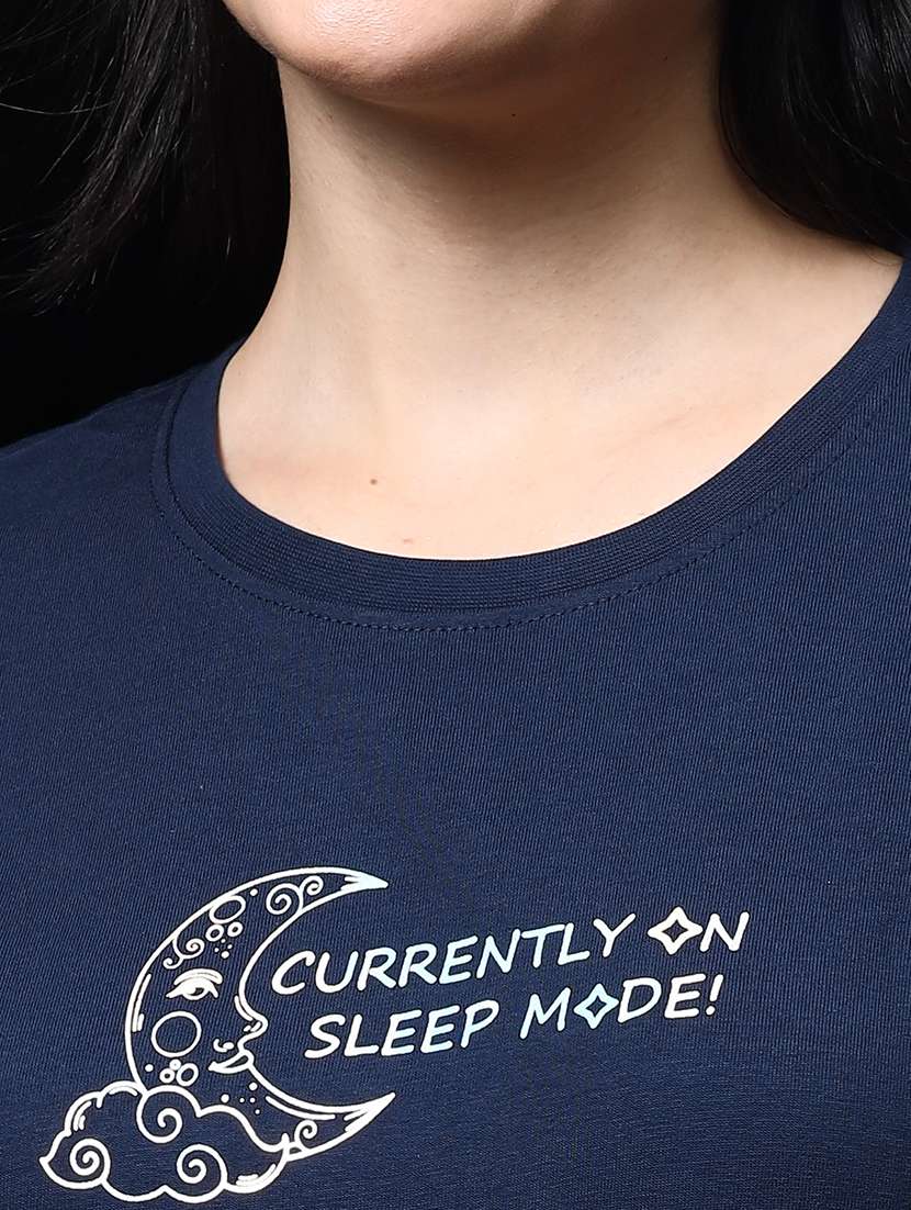navy blue cotton t-shirt dress - 21690868 - Standard Image - 5
