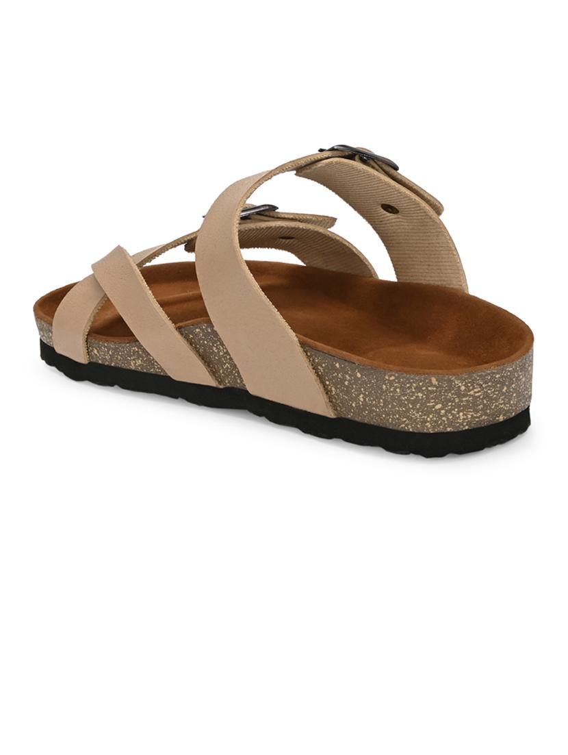 off white pu slip on sandals - 21690938 - Standard Image - 3