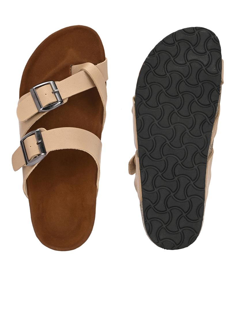 off white pu slip on sandals - 21690938 - Standard Image - 5