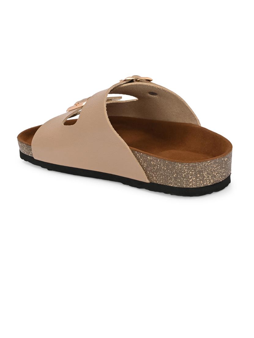 off white pu slip on sandals - 21690954 - Standard Image - 3