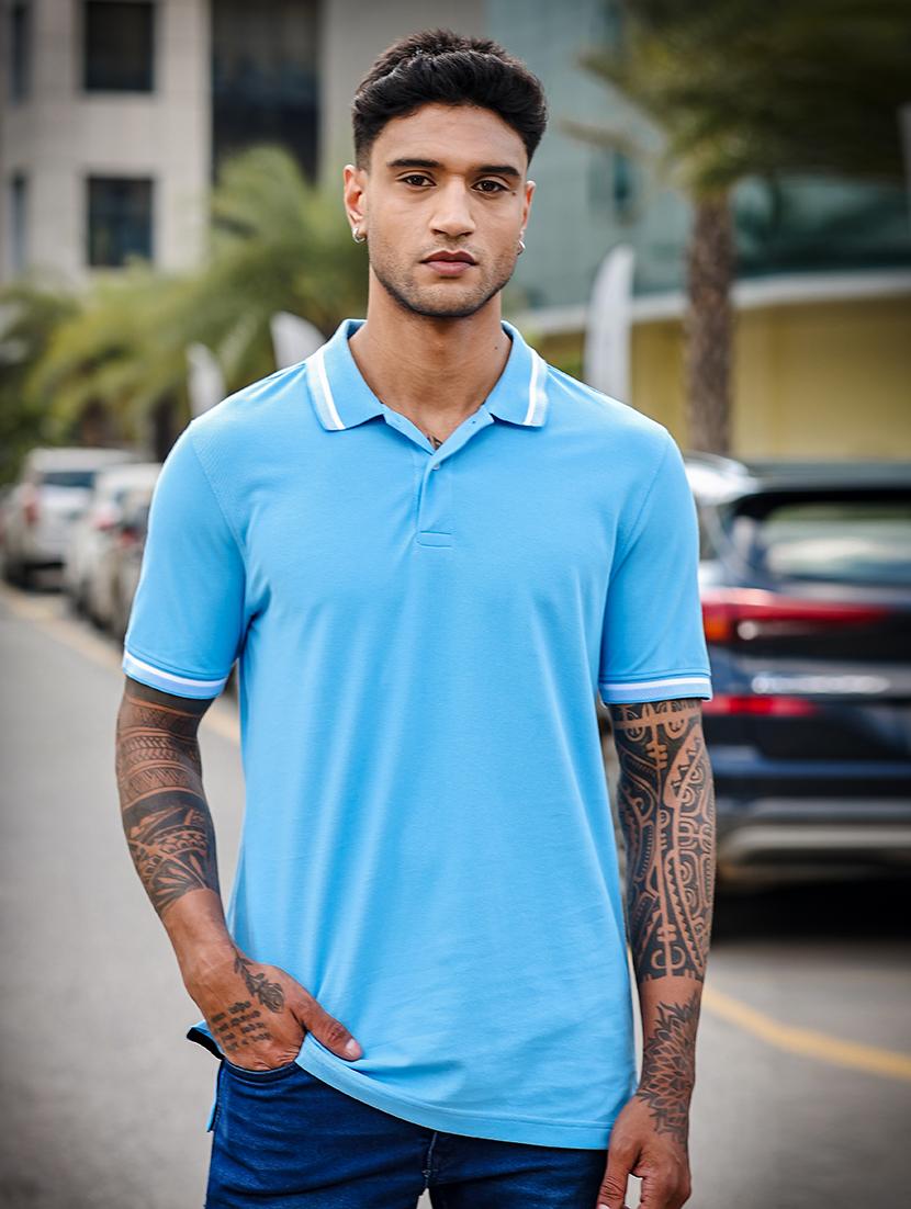 men short sleeves plain polo t-shirt - 21691016 - Zoom Image - 0