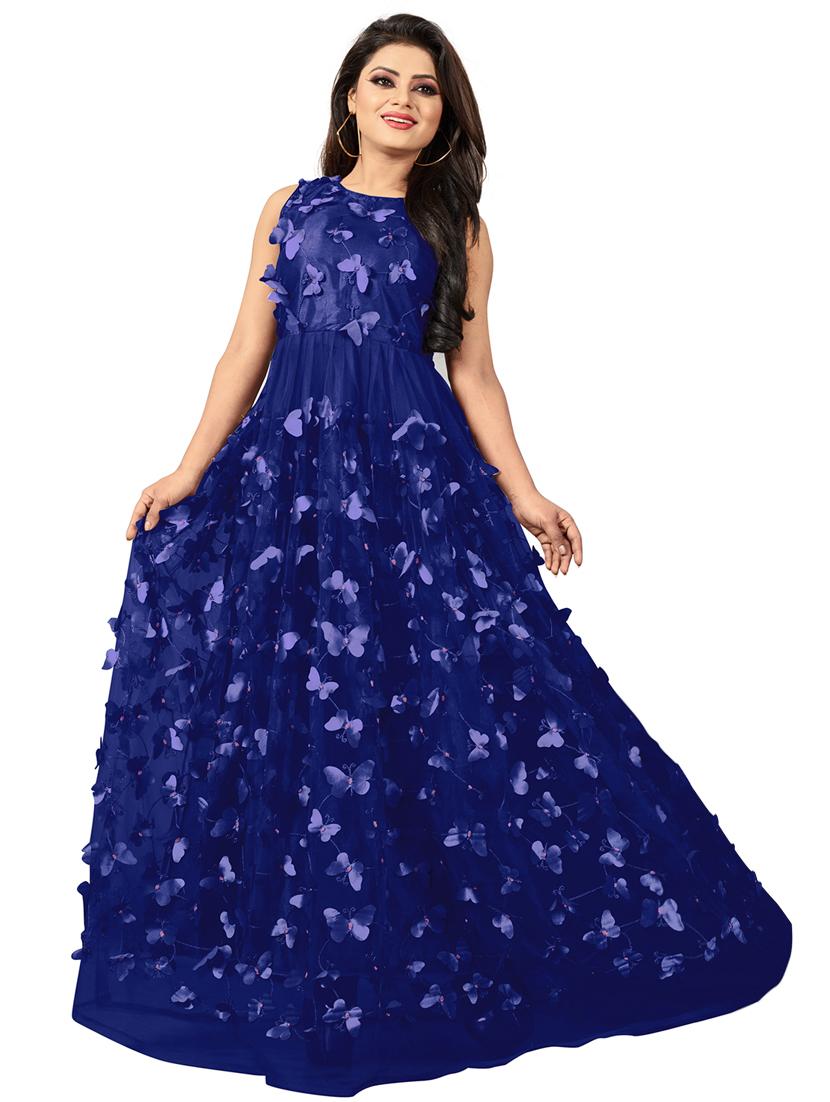 women embellished semi-stitched party wear gown - 21691029 - Zoom Image - 0