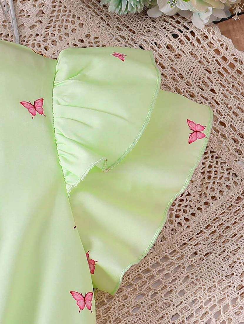 girls neon printed round neck fit & flare dress - 21691183 - Standard Image - 3