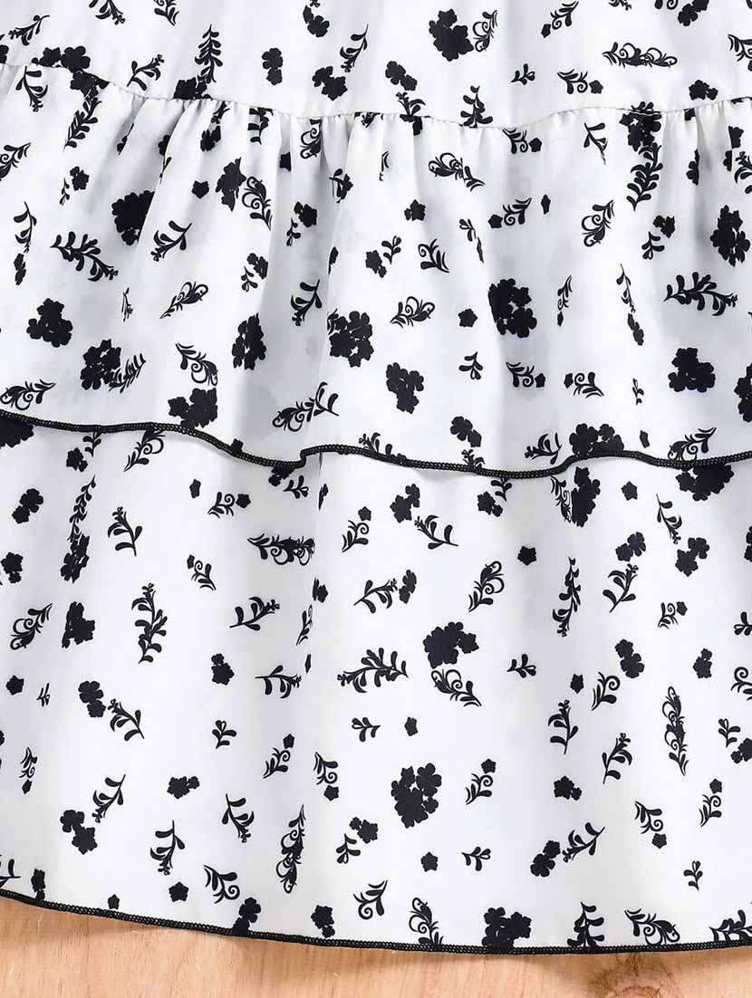girls floral printed fit & flare tired dress - 21691191 - Standard Image - 5