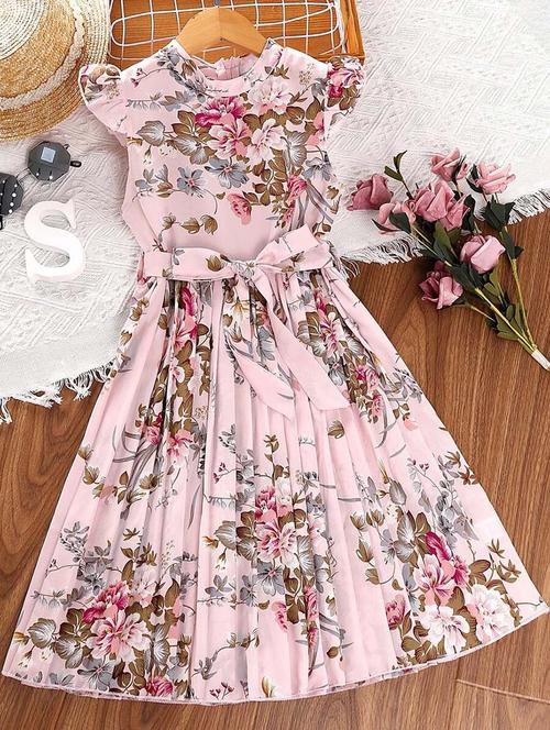 girls floral printed fit & flare dress - 21691194 - Standard Image - 0