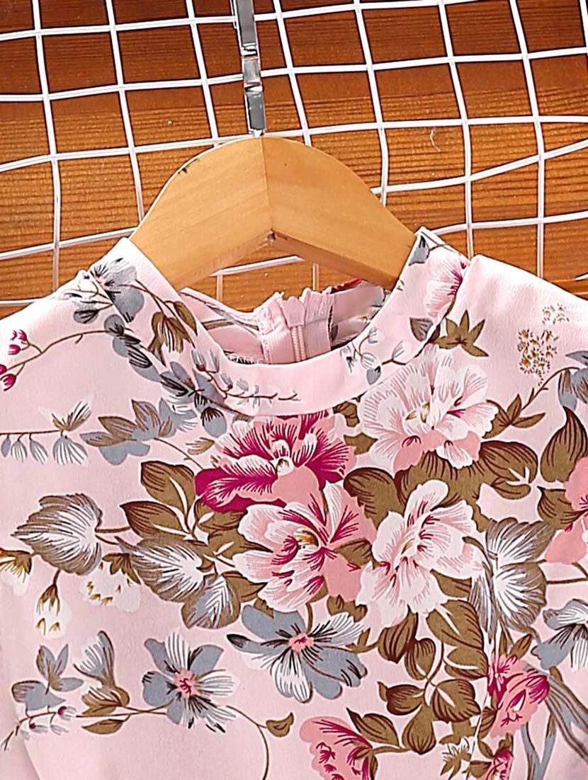 girls floral printed fit & flare dress - 21691194 - Standard Image - 3