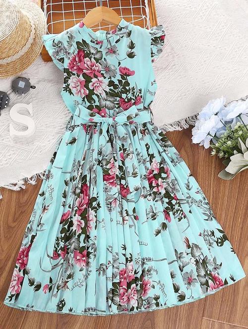 girls floral printed fit & flare dress - 21691196 - Standard Image - 0