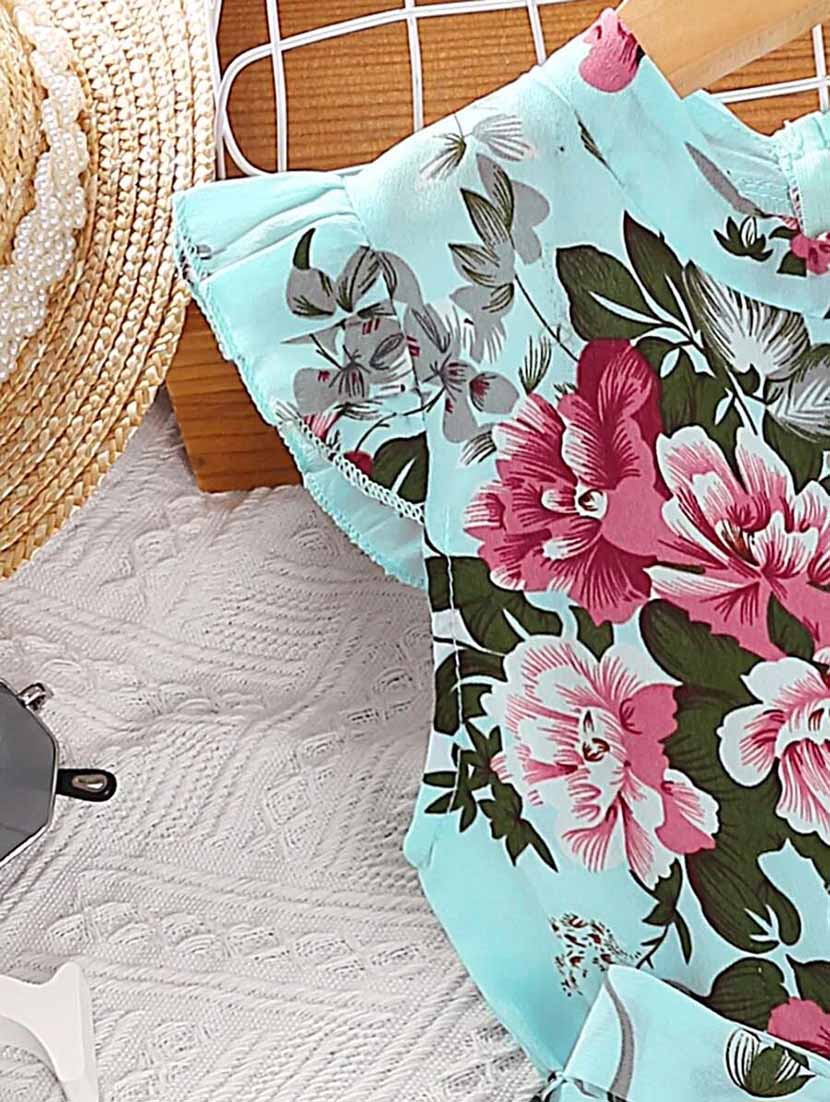 girls floral printed fit & flare dress - 21691196 - Standard Image - 3