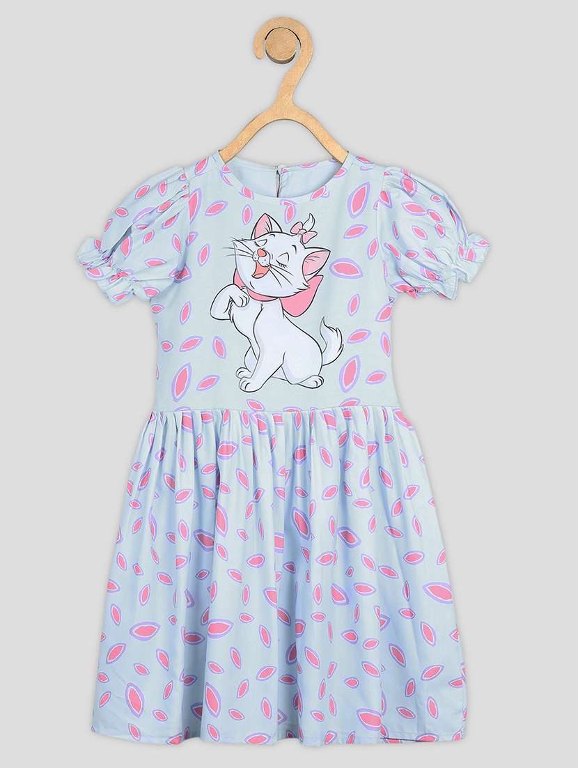 girls printed round neck frock