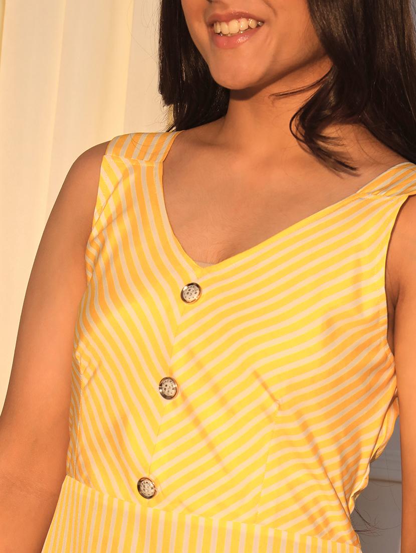 girls yellow striped sleeveless dress - 21691260 - Standard Image - 5