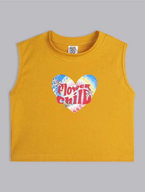 girls round neck graphic printed top - 21691275 - Standard Image - 0