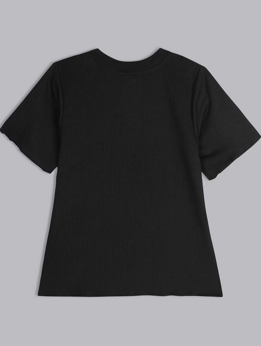girls round neck solid top - 21691278 - Zoom Image - 0