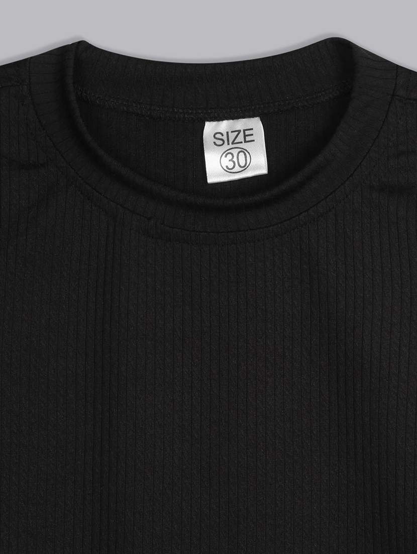 girls round neck solid top - 21691278 - Standard Image - 3