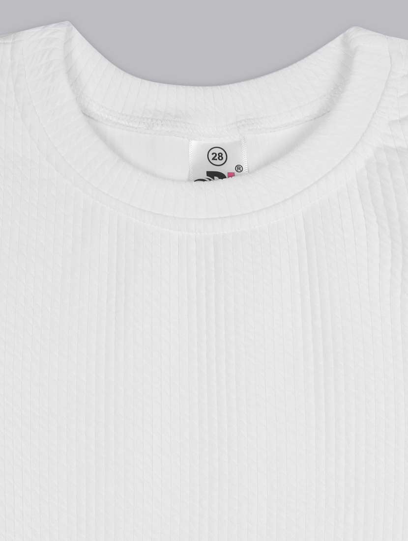 girls round neck solid top - 21691283 - Standard Image - 3