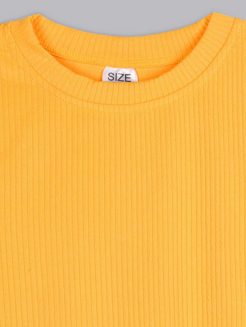 girls round neck solid top - 21691285 - Standard Image - 3