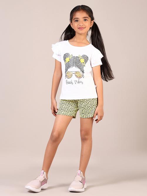girls printed shorts twin sets - 21691373 -  Standard Image - 0