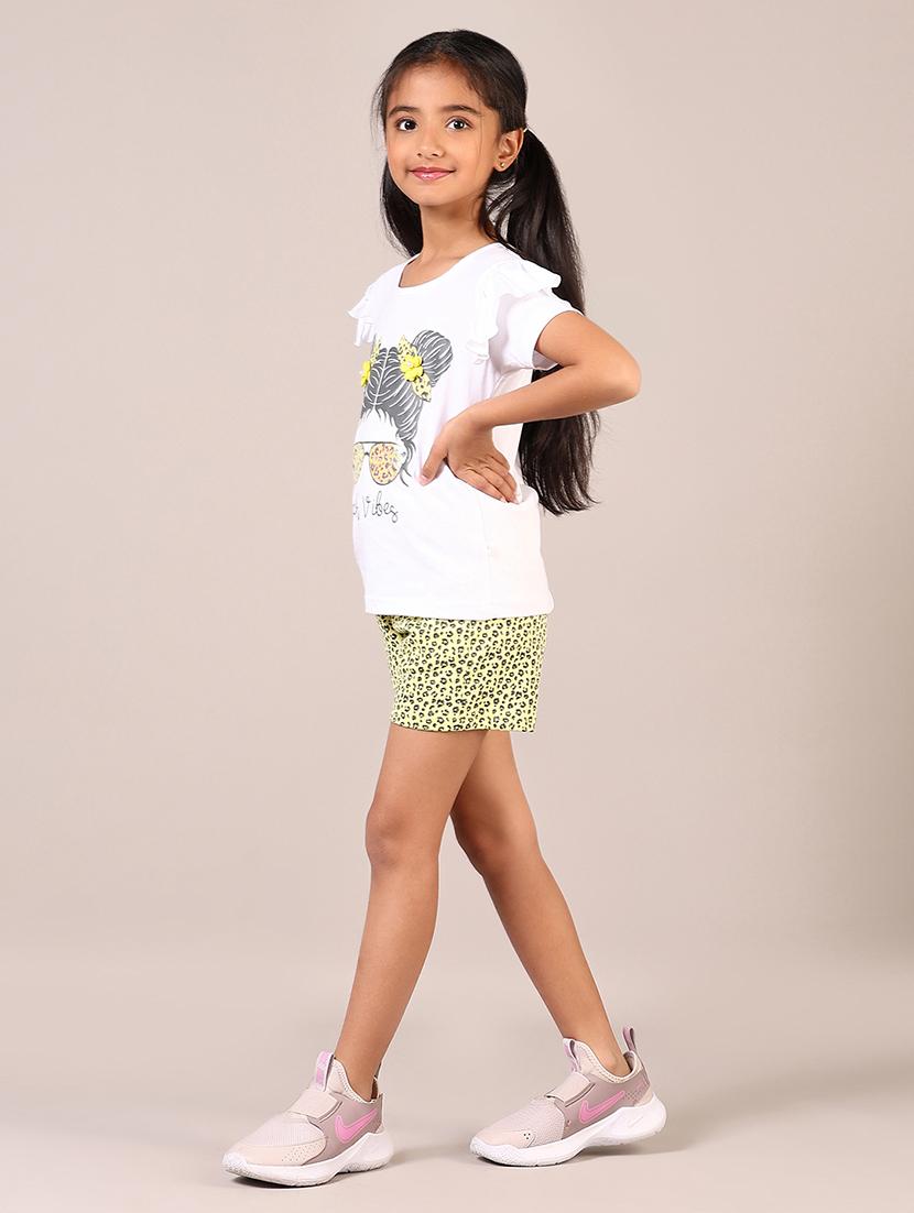 girls printed shorts twin sets - 21691373 - Standard Image - 3