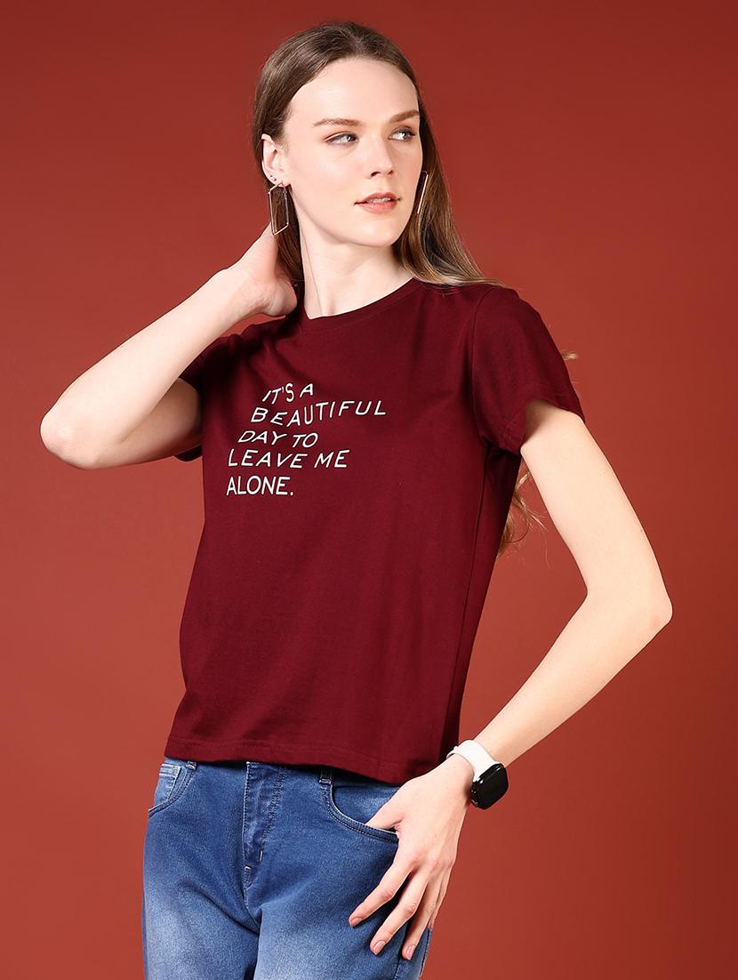 women typographic short sleeve regular fit t-shirt - 21691399 - Standard Image - 5