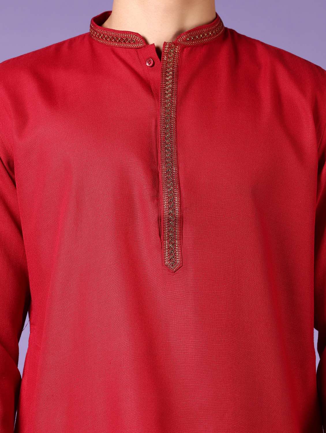 men embroidered mandarin neck long sleeve kurta - 21691416 -  Standard Image - 5