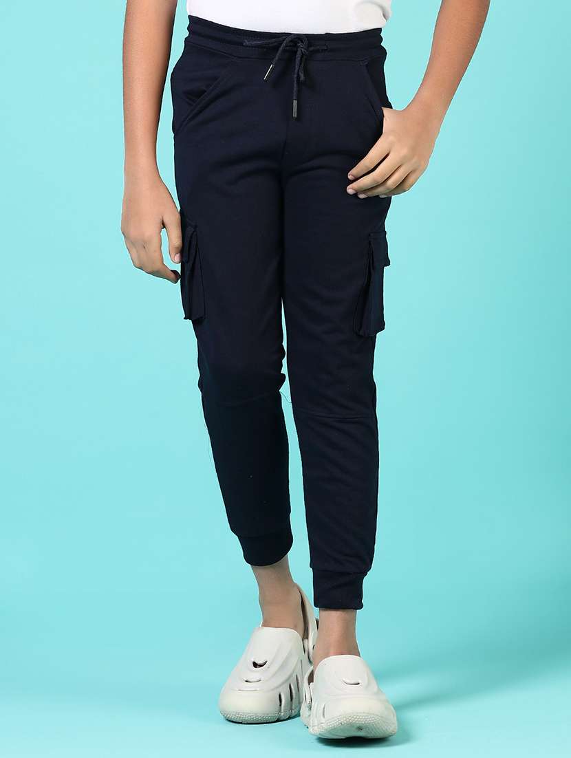 boys solid mid rise cargo