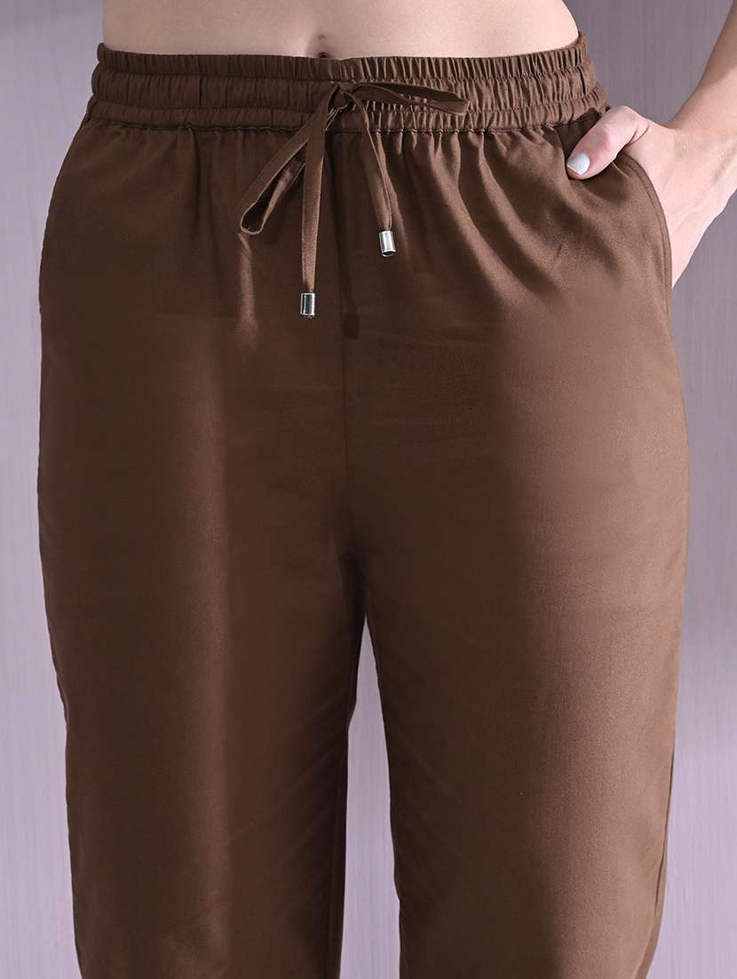 women high rise solid joggers  - 21691698 -  Standard Image - 5