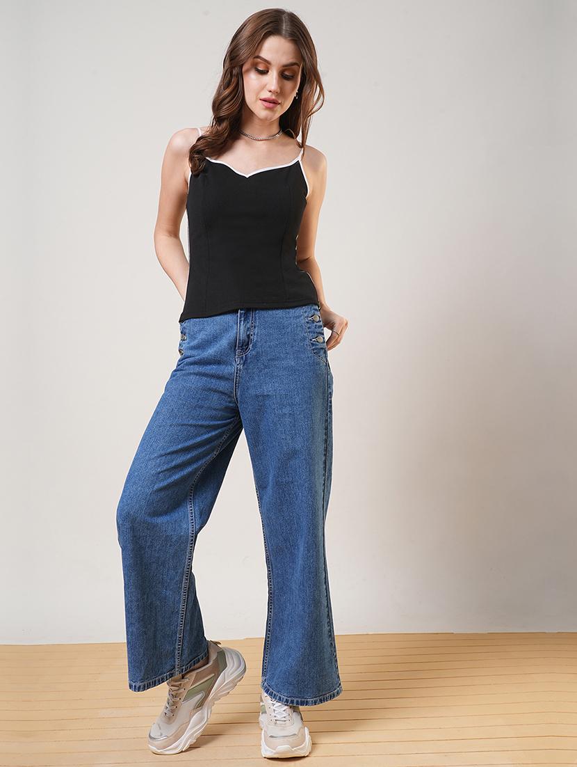 women sweetheart neck solid regular top - 21691716 - Standard Image - 3