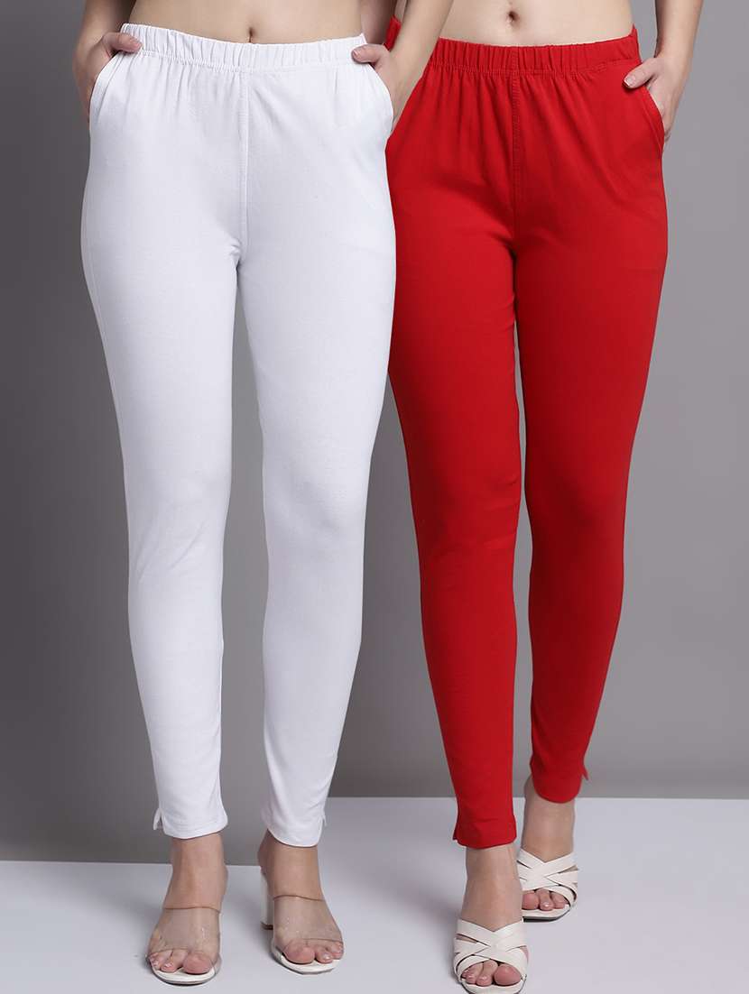 women pack of 2 solid leggings