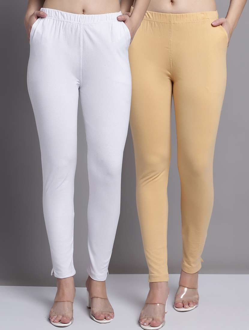 women pack of 2 solid leggings