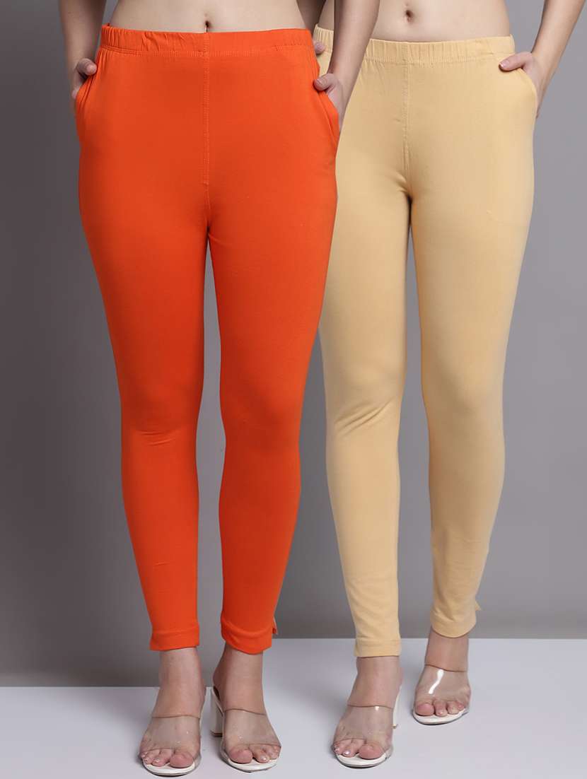 women pack of 2 solid leggings