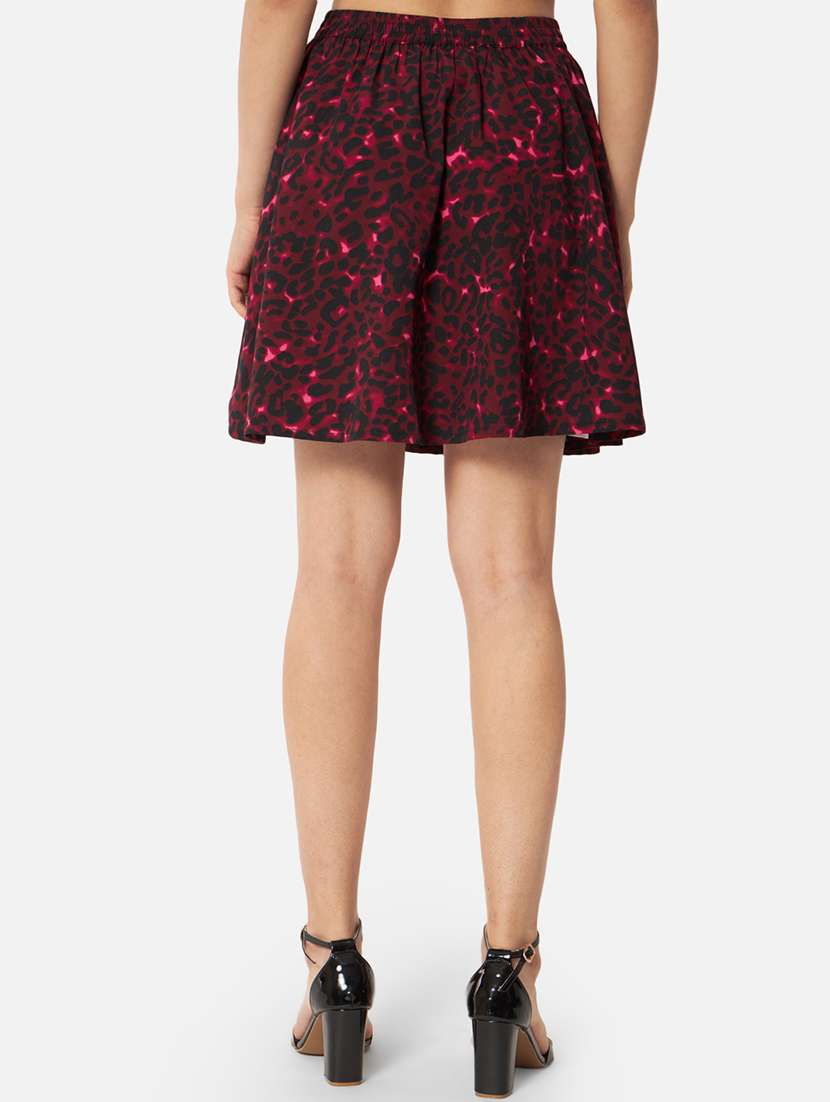 women printed high rise flared skirt - 21691801 - Standard Image - 3