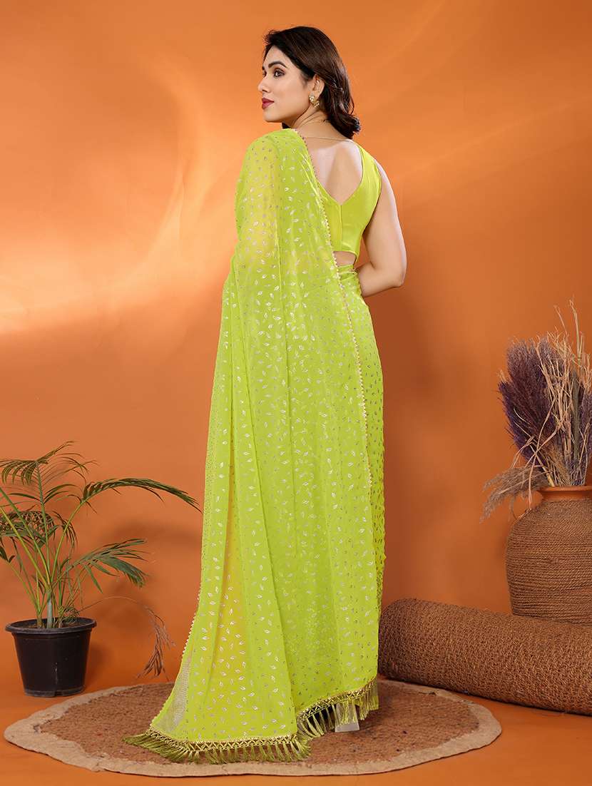 women foil printed saree with blouse - 21691817 -  Standard Image - 3