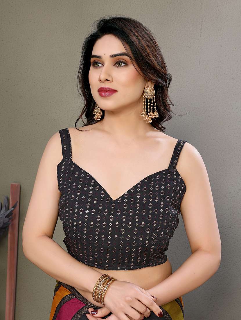 women foil printed saree with blouse - 21691820 -  Standard Image - 5