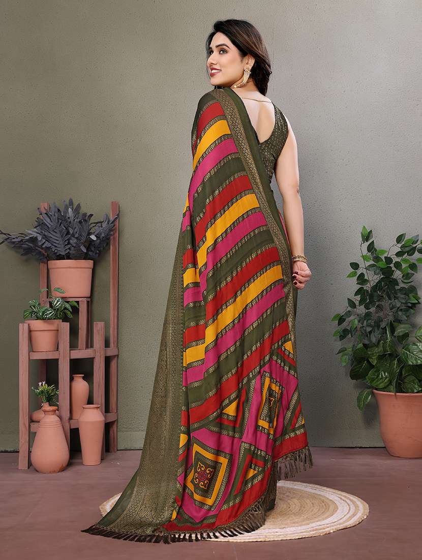 women foil printed saree with blouse - 21691822 -  Standard Image - 3