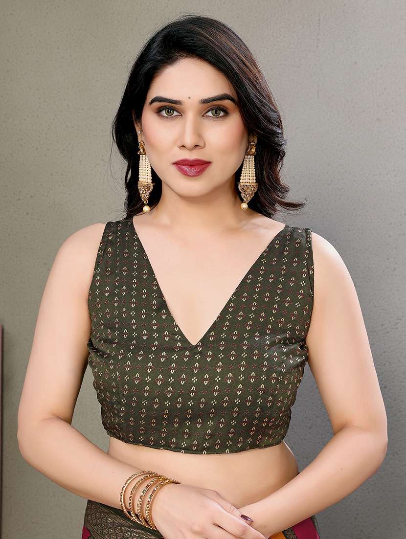 women foil printed saree with blouse - 21691822 -  Standard Image - 5