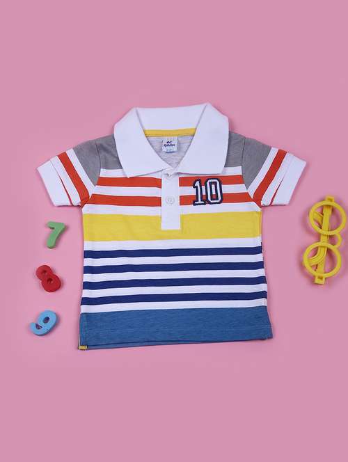 boys striped short sleeves polo t-shirt