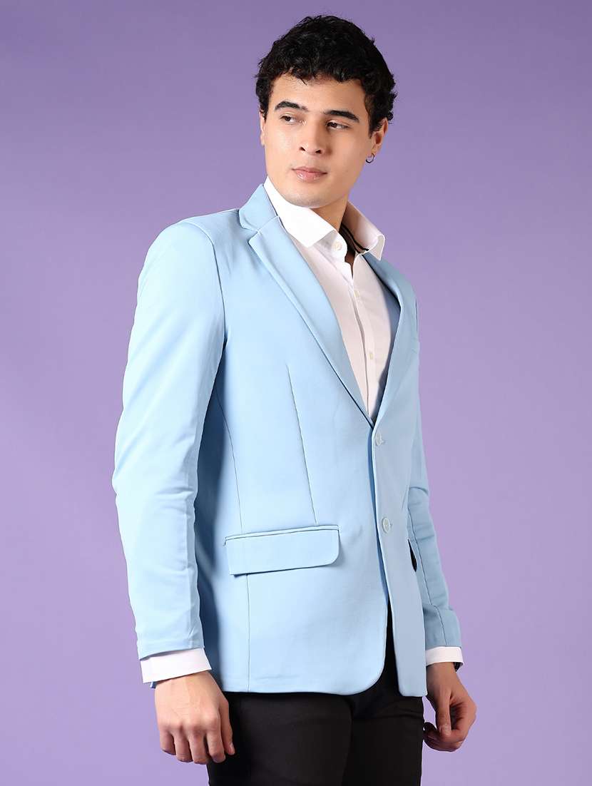 men solid single breasted casual blazer - 21691904 -  Standard Image - 5