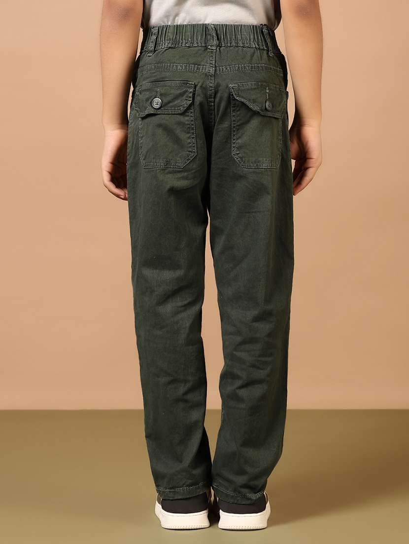 boys solid mid rise relaxed fit cargo - 21691921 -  Standard Image - 3