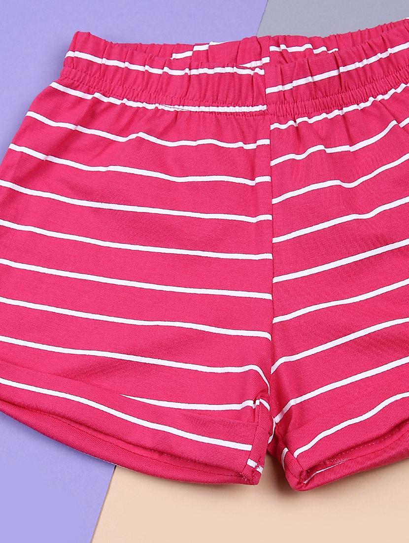 girls pink striped shorts & t-shirt set - 21692026 - Standard Image - 3