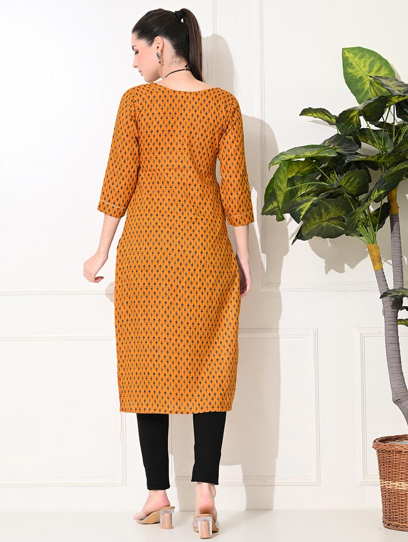 women three quarter sleeve straight kurta - 21692027 - Standard Image - 3