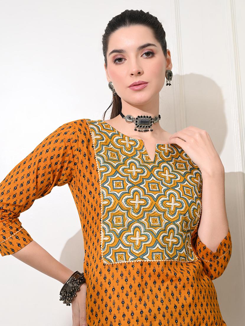 women three quarter sleeve straight kurta - 21692027 - Standard Image - 5