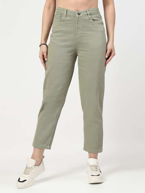 women mid rise straight fit plain jeans - 21692085 - Standard Image - 0