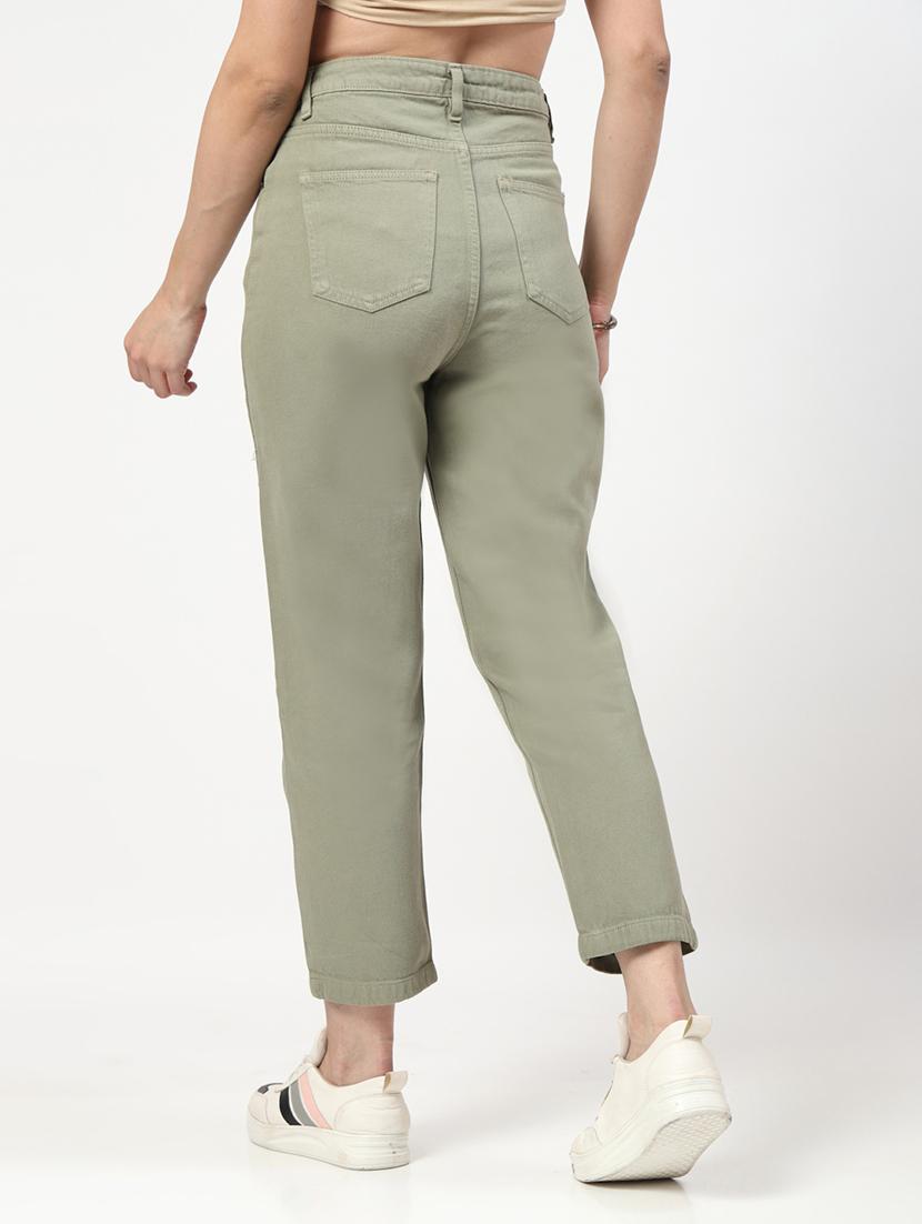 women mid rise straight fit plain jeans - 21692085 - Standard Image - 3