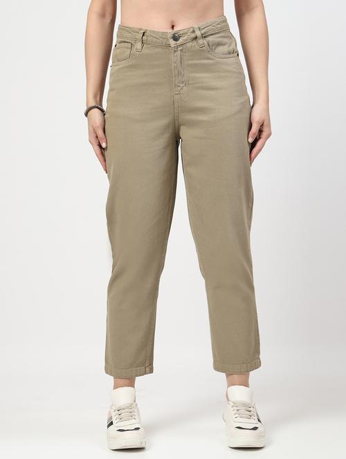 women mid rise straight fit plain jeans - 21692086 - Standard Image - 0