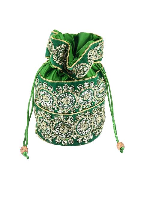 women green embroidered potli - 21692092 -  Standard Image - 0