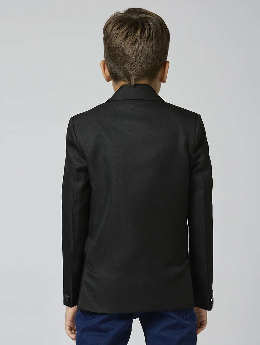 Boys Lapel Neck Solid Blazer Coat - 21692244 -  Standard Image - 3