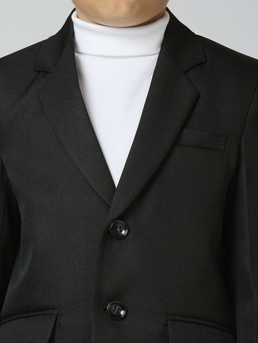 Boys Lapel Neck Solid Blazer Coat - 21692244 -  Standard Image - 5