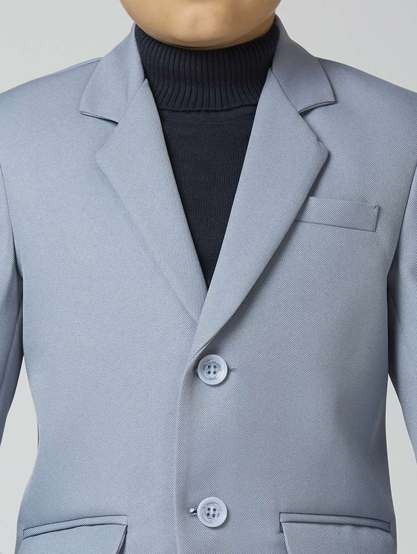 boys lapel neck solid blazer coat - 21692246 - Standard Image - 5