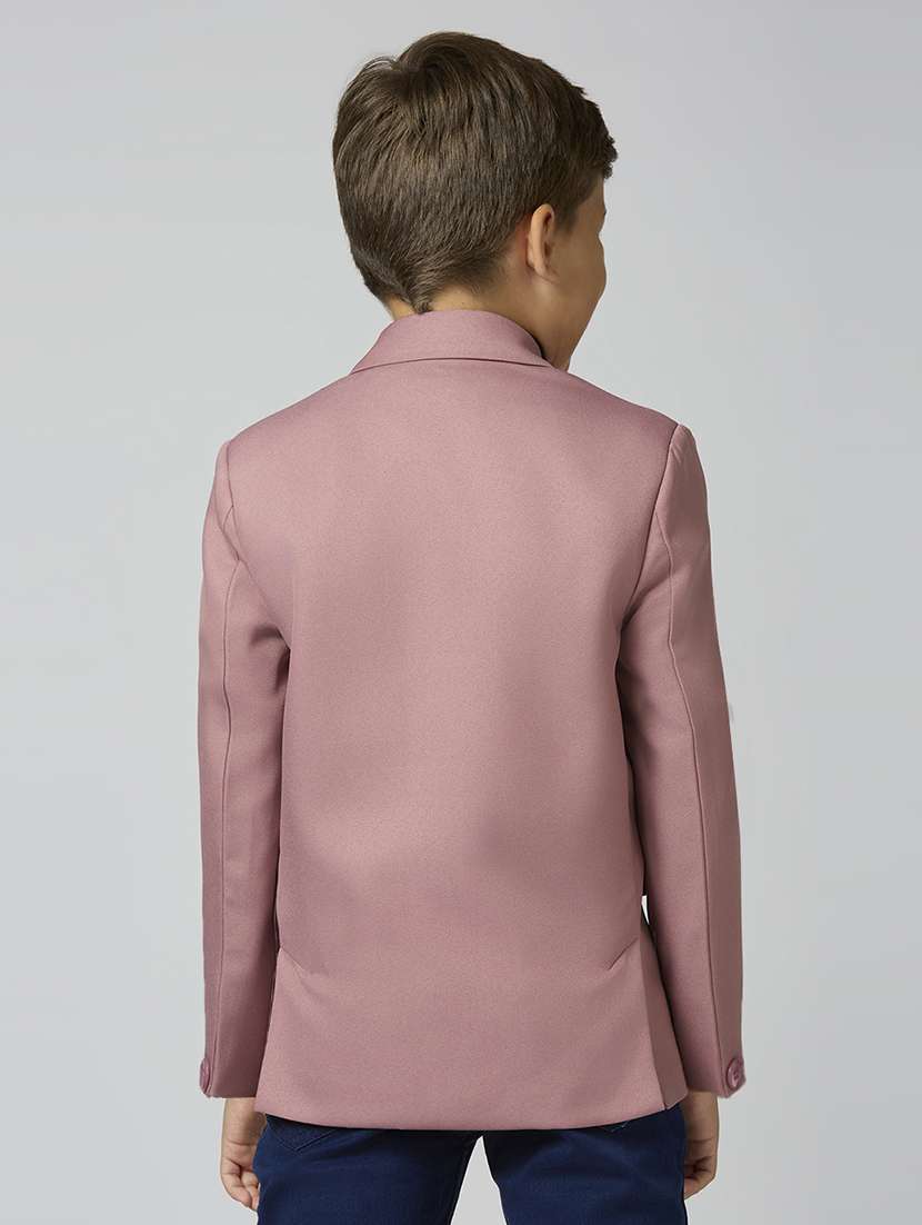 boys lapel neck solid blazer coat - 21692250 - Standard Image - 3